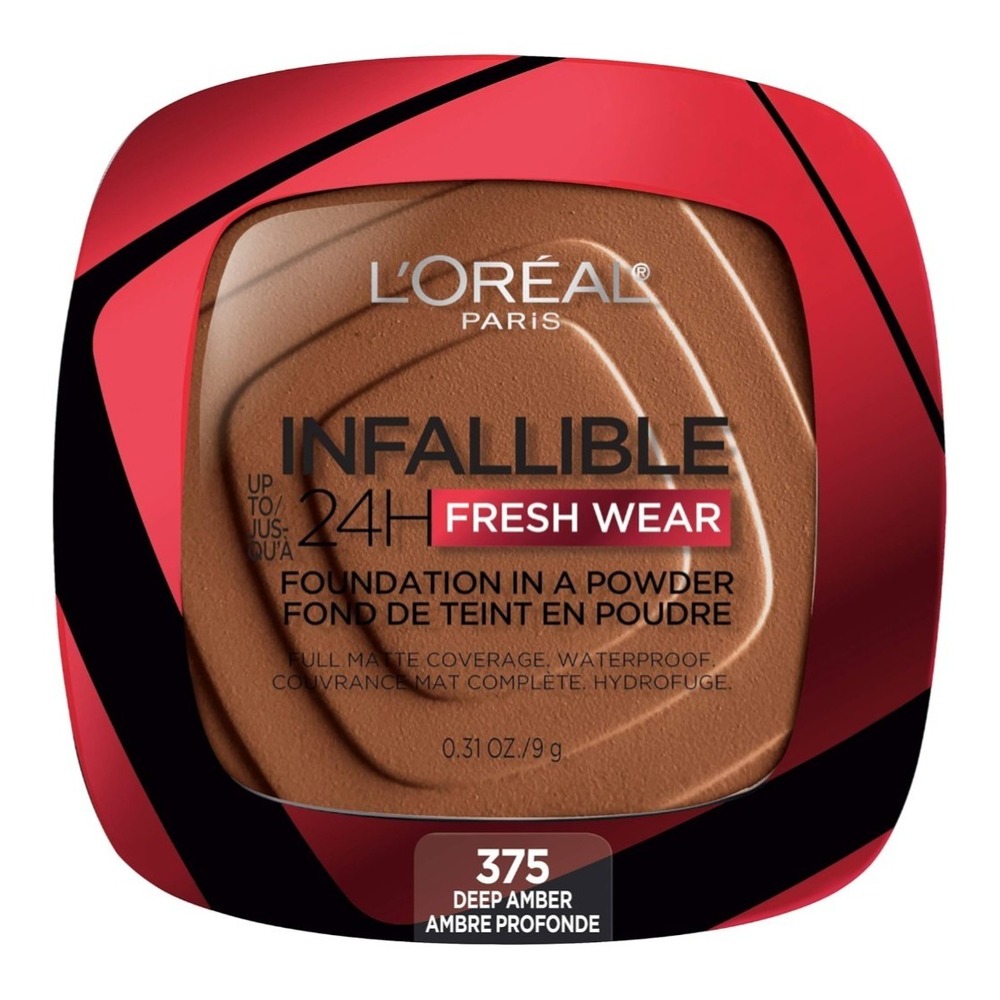 L'Oreal Paris Infallible 24 Hr Fresh Wear Foundation in a Powder 375 Deep Amber
